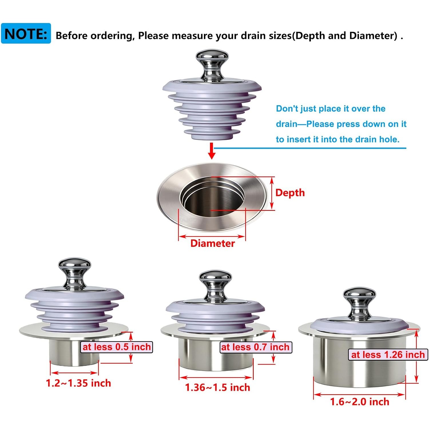 Silicone Bathtub Drain Stopper