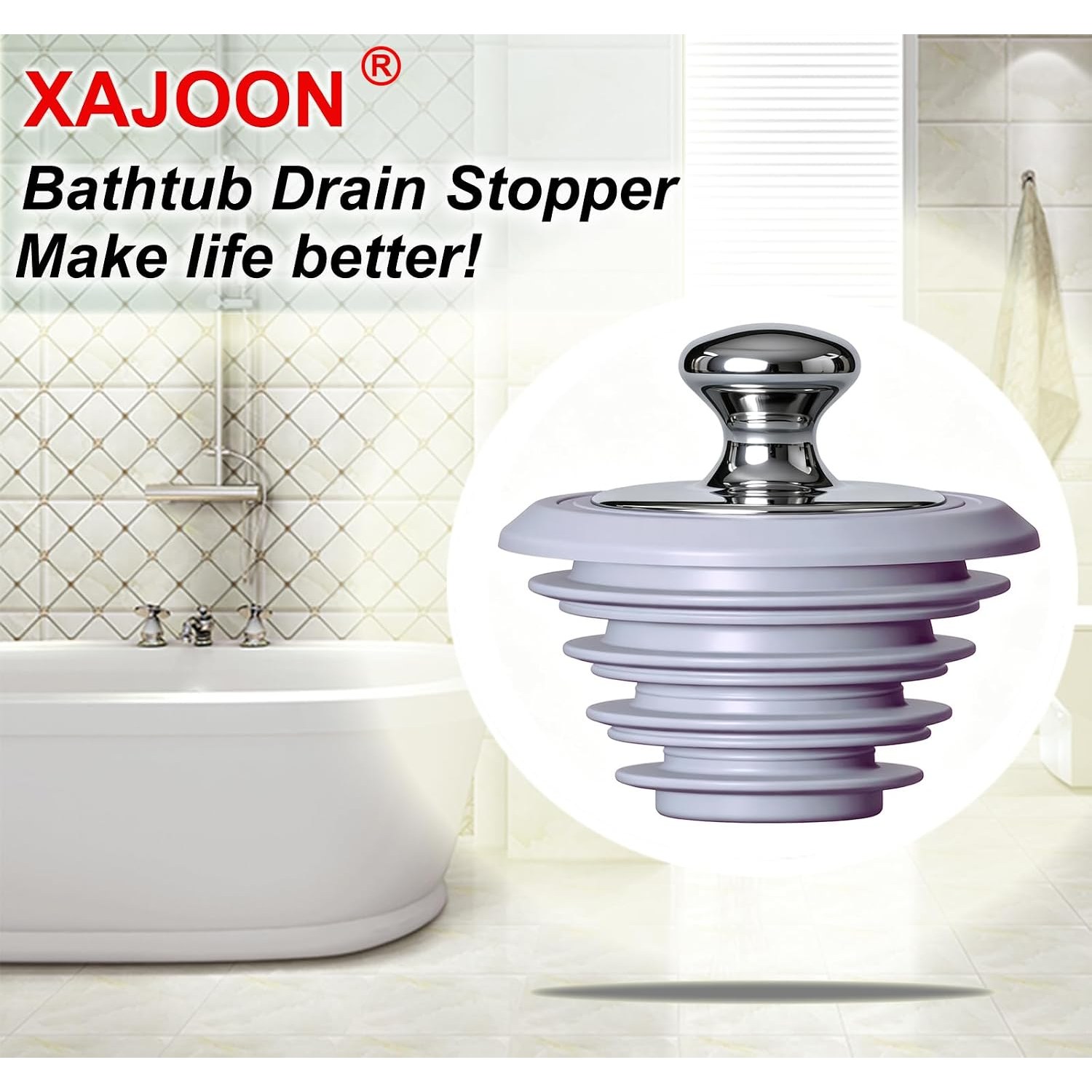Silicone Bathtub Drain Stopper: image 7