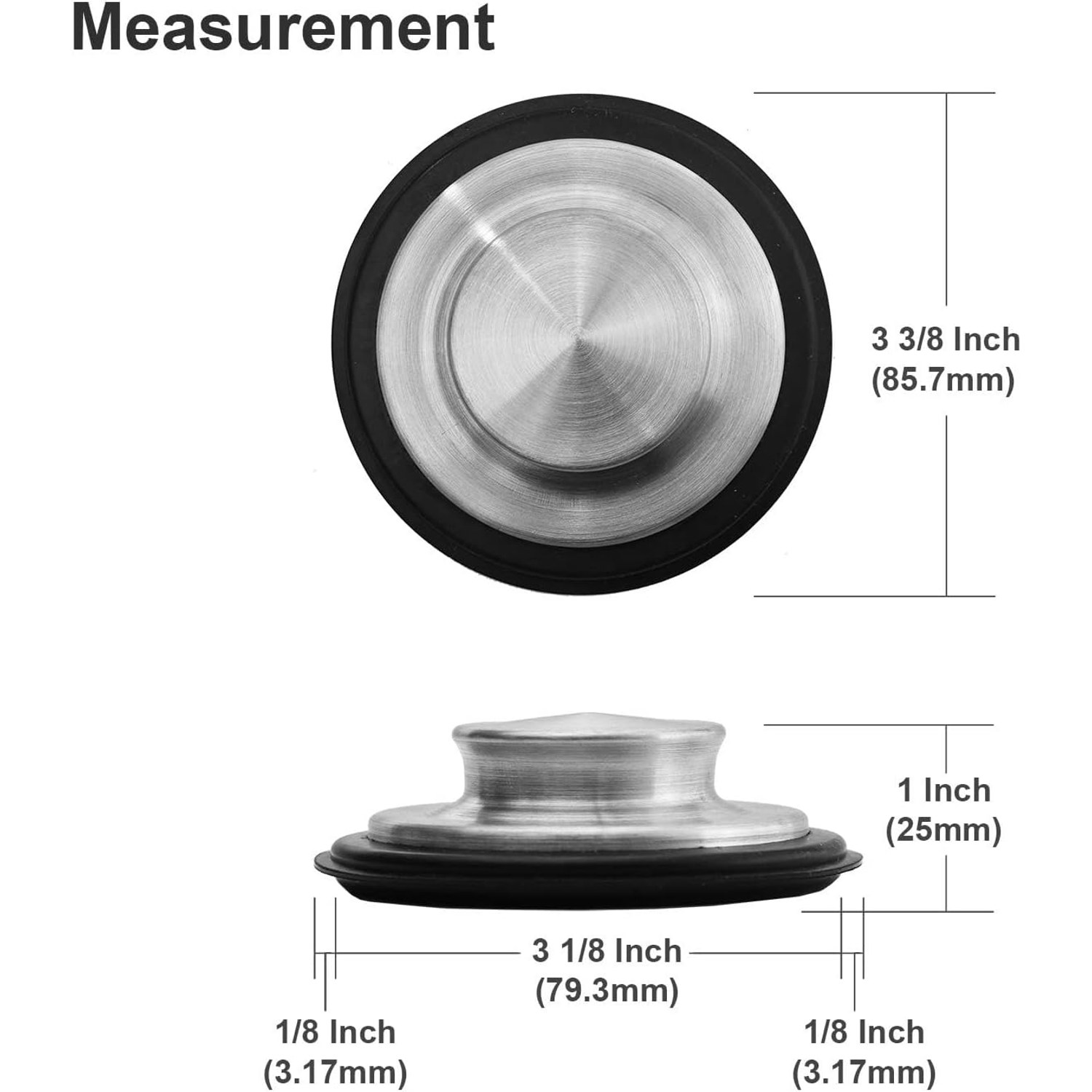 Stainless Steel Kitchen Sink Stopper for 3.5 Inch Drains: image 2