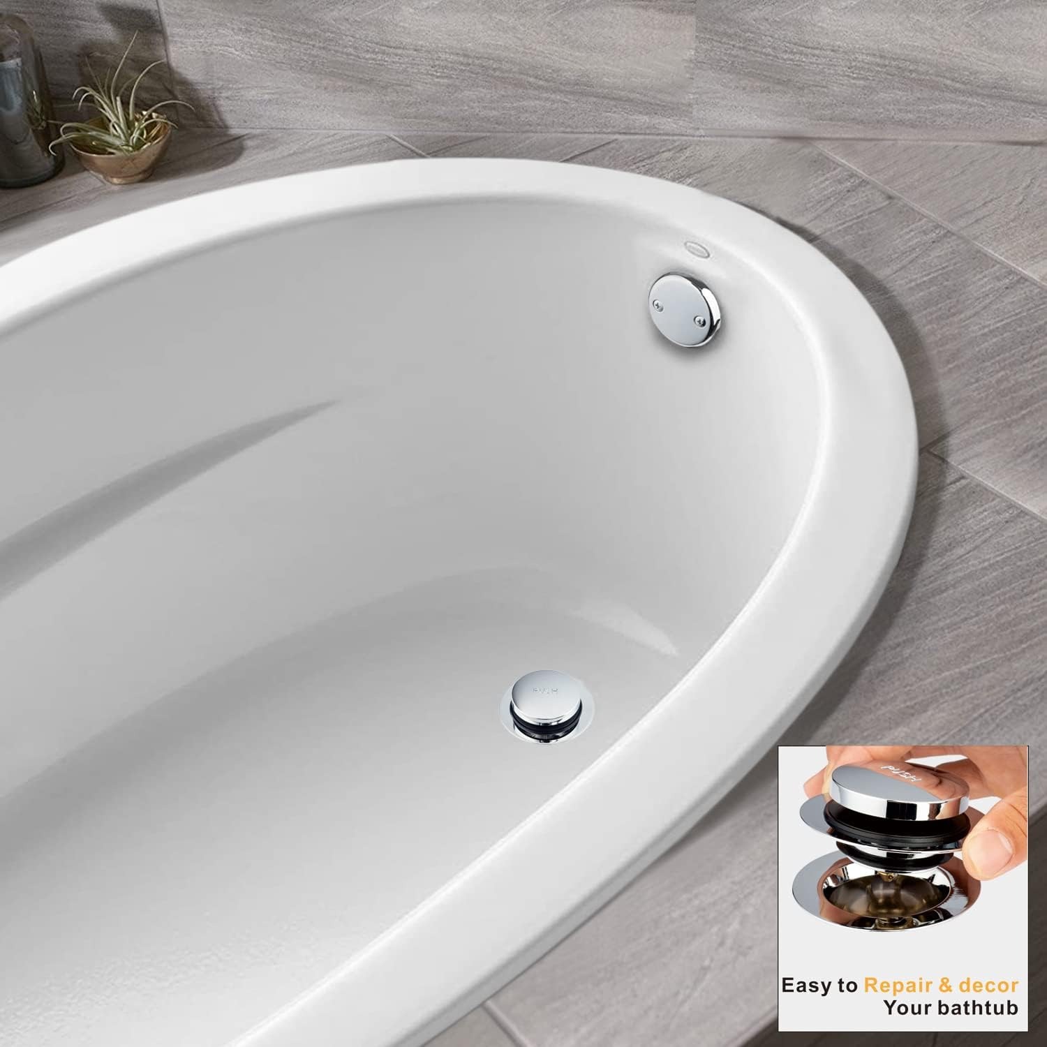 Tip Toe Tub Drain Stopper and Cover: image 3